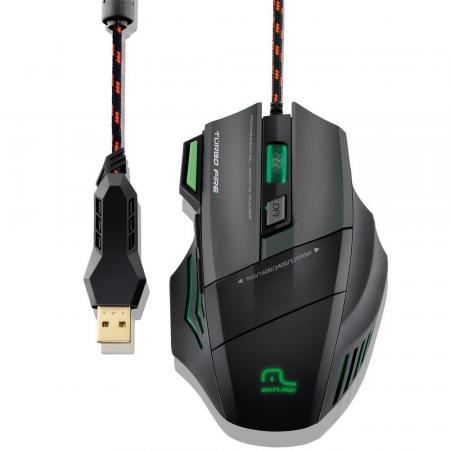 Mouse Gamer Warrior Profissional Multilaser, 7 botões, 3200 dpi MO207 - Multilaser 